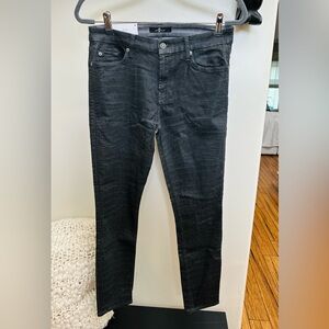 NWT 7 For All Mankind Black Coated Snake Ankle Super Skinny Jeans Sz 29 $219